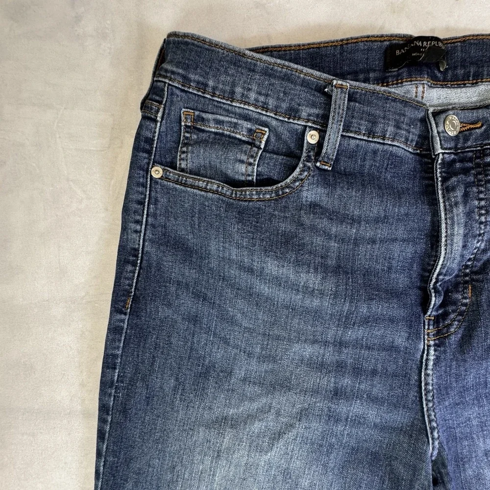 Banana Republic Womens Boyfriend Jeans‎ Blue Denim High Rise Slim Fit Size 32/14